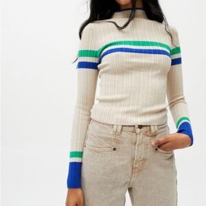 Urban Outfitters Open Back Mock Neck Long Sleeve Top